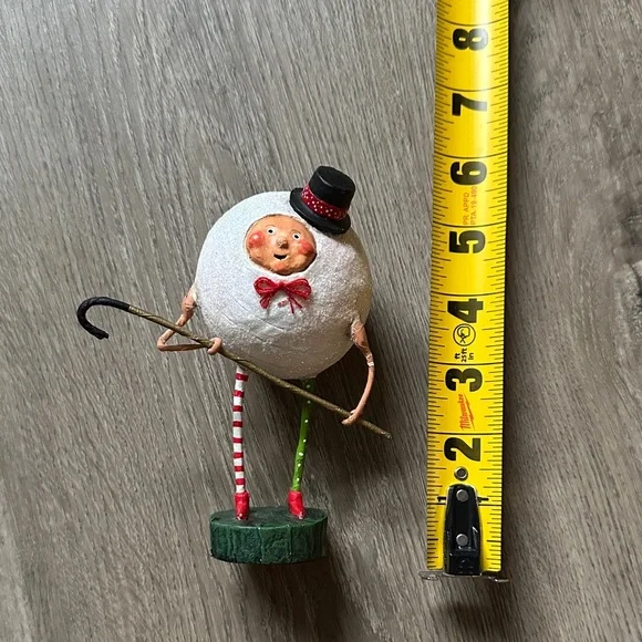 Whimsical Lori C. Mitchell Holiday Snowman with Red and Green Stripes - Picture 13 of 13